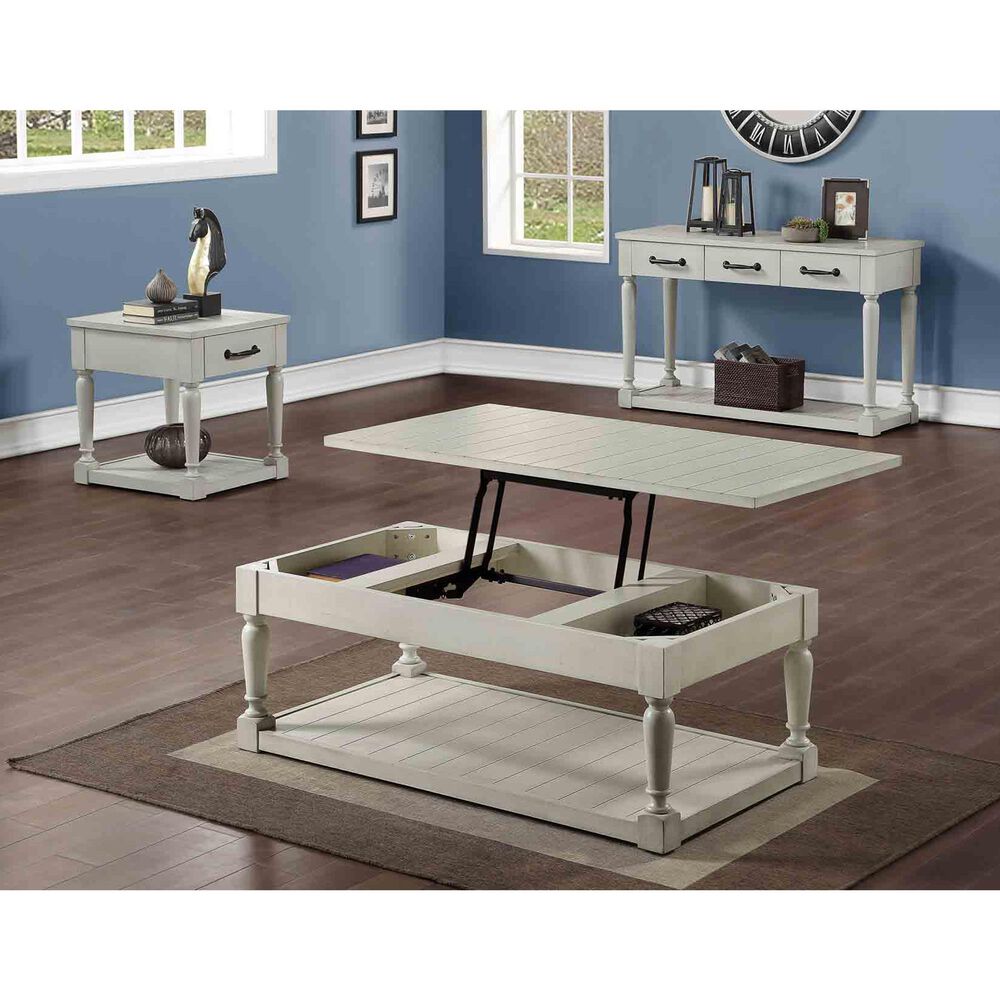 Steve Silver Furniture Hemingway End Table in Alabaster, , large