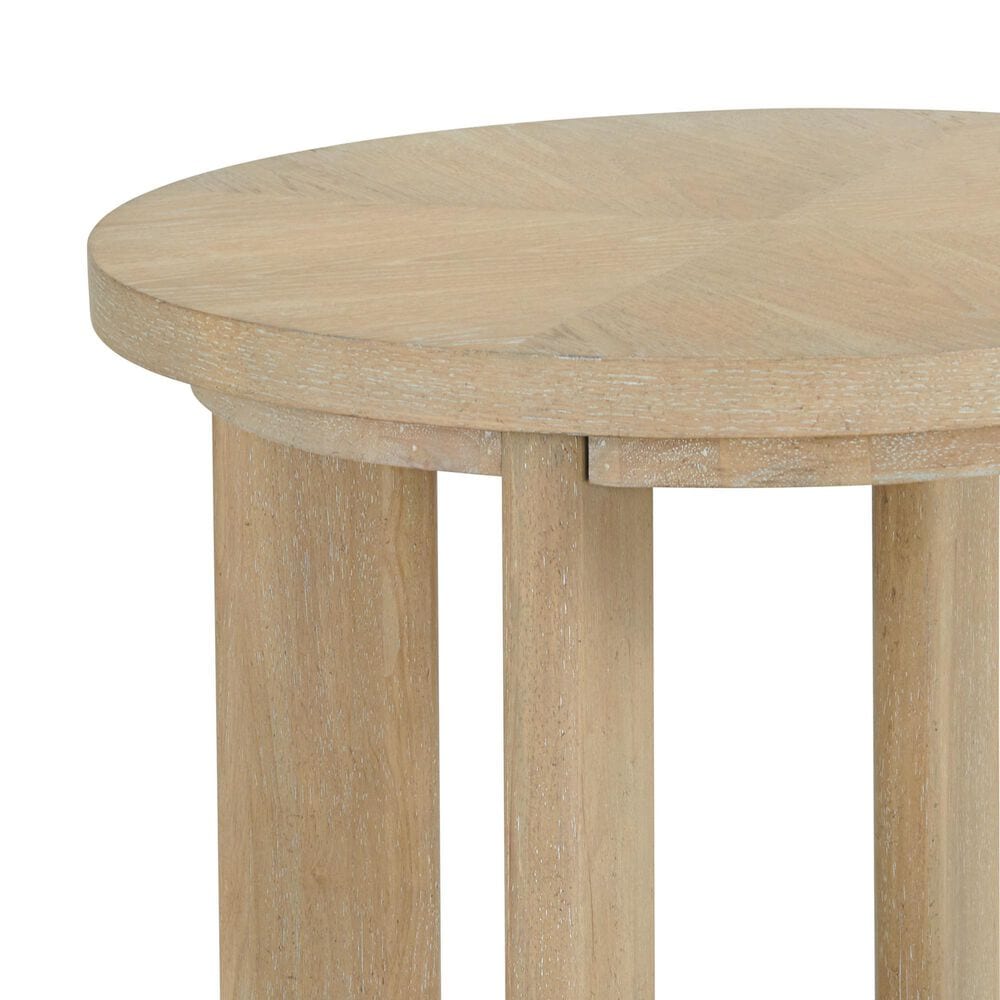 Golden Wave Furniture Pacific Grove Round End Table in Sand Dune, , large