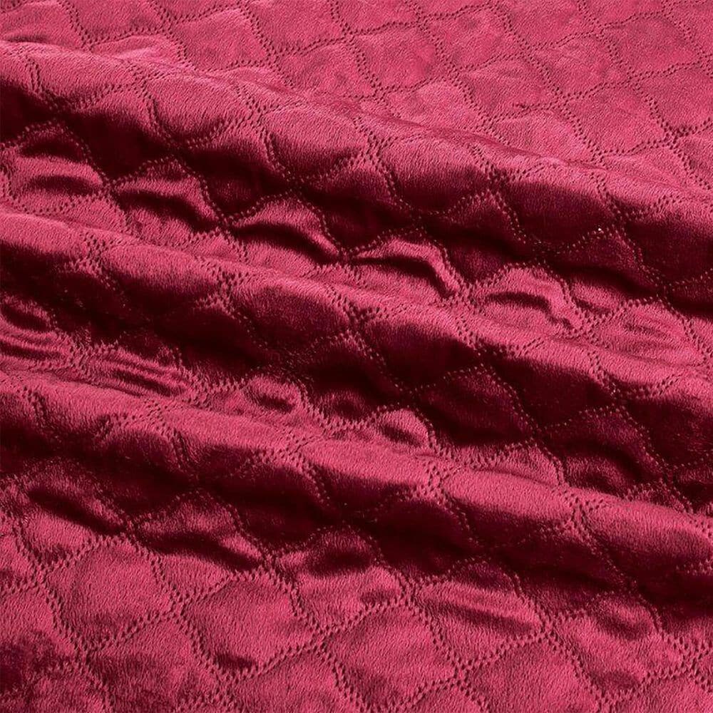 Duke Imports Virah Bella Micromink 3-Piece King Quilt Set in Moroccan Burgundy, , large