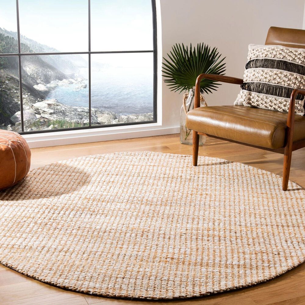 Safavieh Marbella 4&#39; Round Natural and Ivory Area Rug, , large