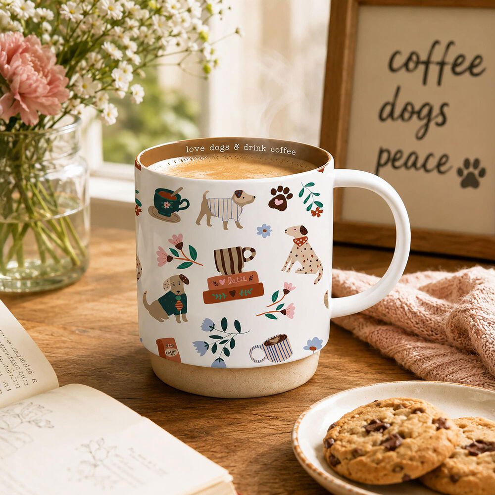 Pavilion 18 Oz Love Dogs Mug in White, , large