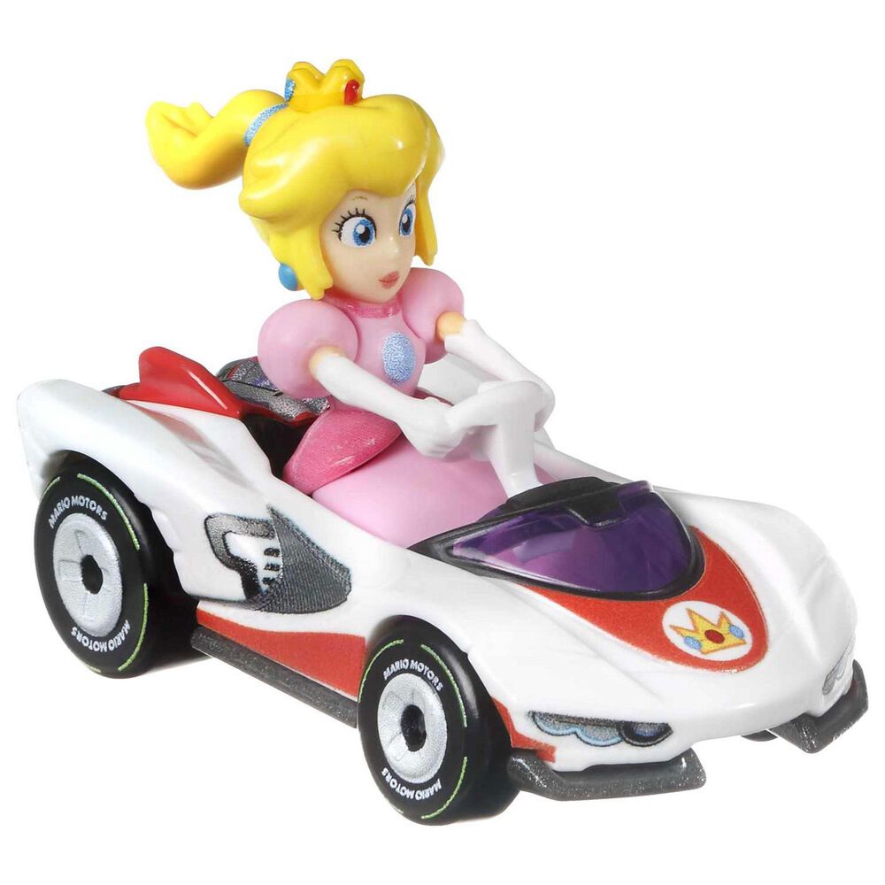 Hot Wheels Mario Kart Toy Character Vehicle 4-Pack - Mario, Yoshi, Princess Peach, Orange Shy Guy, , large