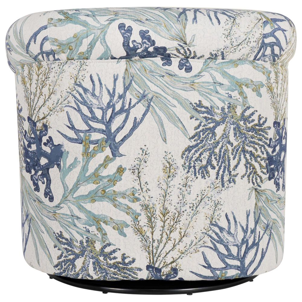 Linon Home Decor Bonnie Swivel Club Chair in Ocean Blue and White, , large