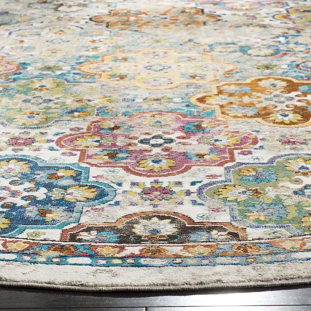 Safavieh Aria 6&#39;6&quot; Round Beige and Multicolor Area Rug, , large
