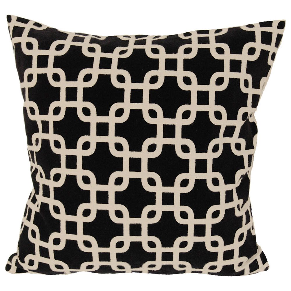 India House Flock Geo 20" Square Throw Pillow in Black, , large