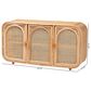 Baxton Studio Evania 3-Door Rattan Storage Cabinet in Natural, , large