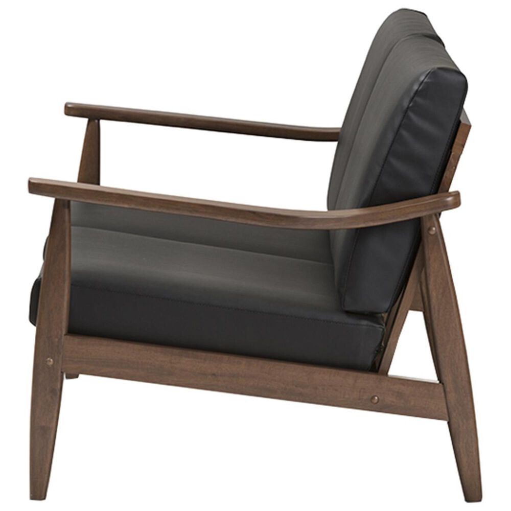 Baxton Studio Venza 2-Seater Loveseat in Black | Nebraska Furniture Mart