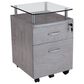 Rta Products Llc Rolling File Cabinet with Glass Top in Grey, , large