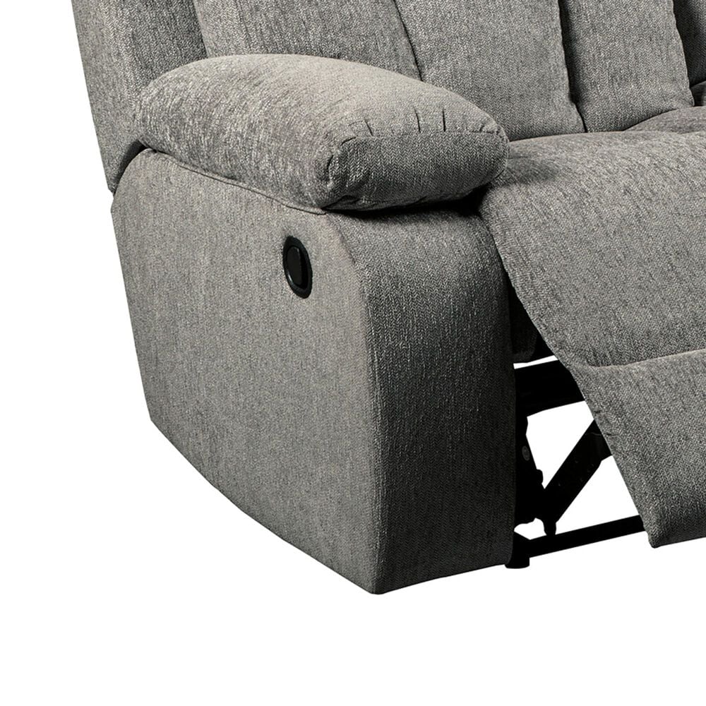 Ashley Mitchiner Manual Recliner Sofa with Drop Down Table in Fog, , large