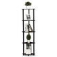 HOMLUX 5-Tier Modern Tall Corner Open Bookshelf in Dark Walnut, , large