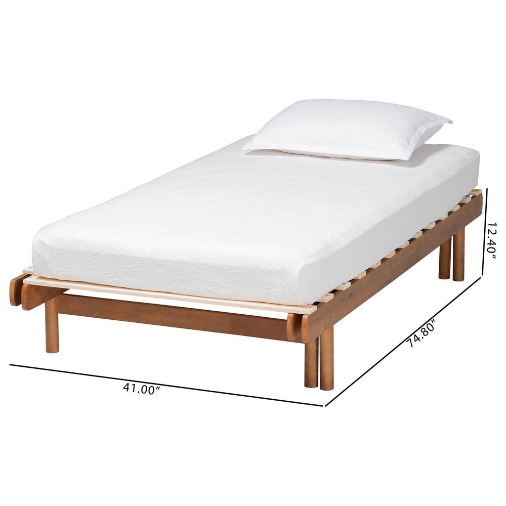 Baxton Studio Bolivia Expandable Twin to King Bed Frame in Walnut Brown, , large