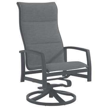 Tropitone Muirlands Padded High Back Swivel Rocker with Fog Bound Sling in Graphite, , large