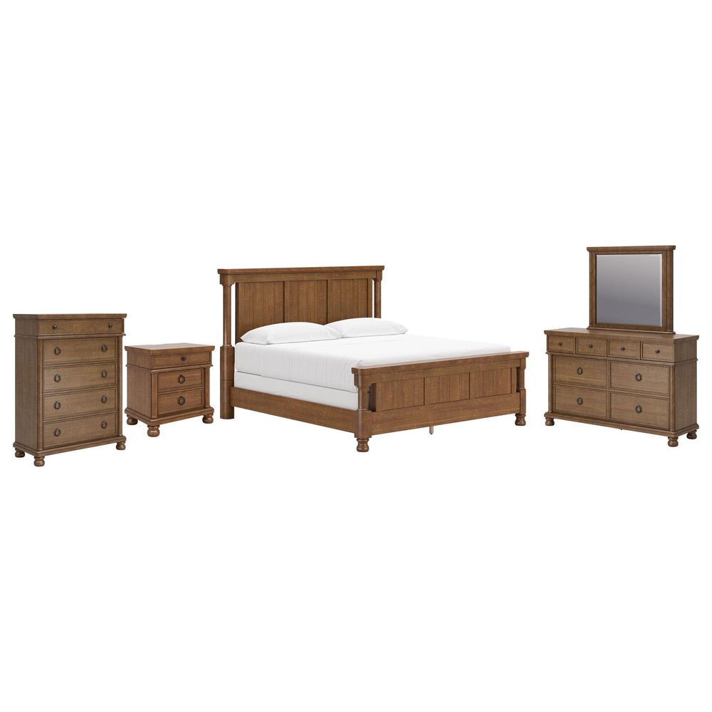 Ashley Rowlenstown 5-Piece California King Panel Bedroom Set in Brown, , large