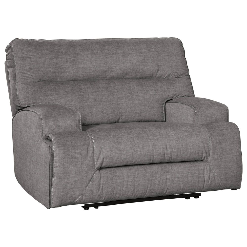 Benchcraft Coombs Wide Seat Power Recliner in Charcoal, , large