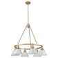 Golden Lighting Orwell 6-Light Chandelier with Dusky Blue Shade in Brushed Champagne Bronze, , large