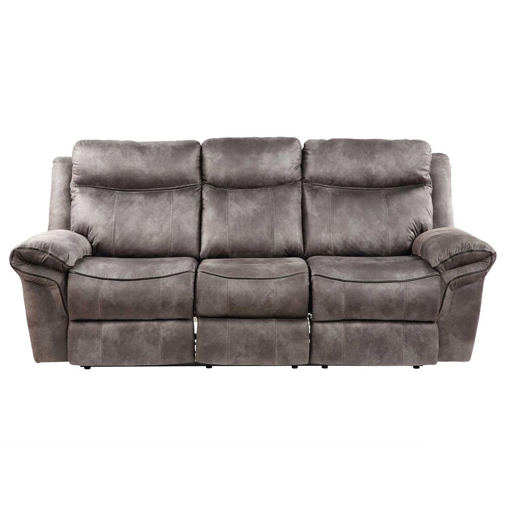 Steve Silver Nashville Manual Reclining Sofa with Drop Down Console in Grey, , large