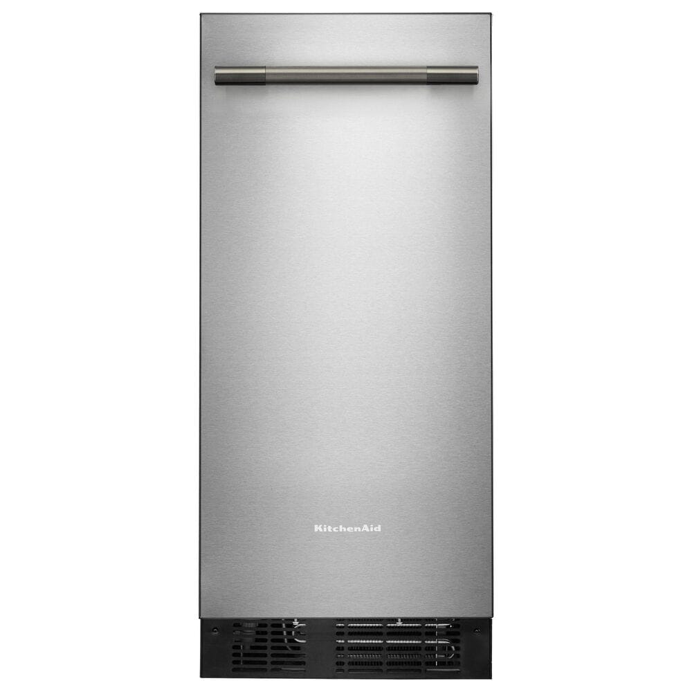KitchenAid 15&#39;&#39; Automatic Ice Maker with Drain Pump in PrintShield Stainless, , large