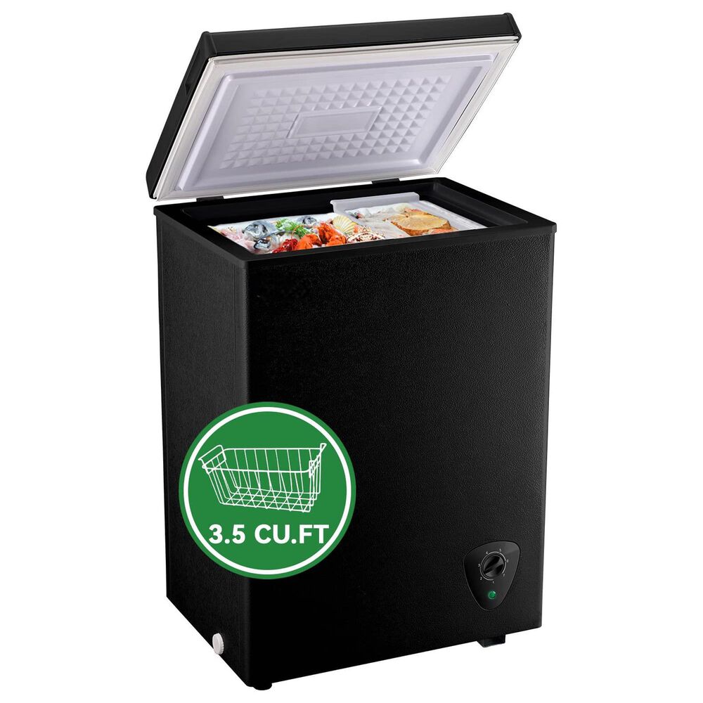 HOMLUX 3.5 Cu. Ft. Chest Freezer with Adjustable Thermostat in Black, , large