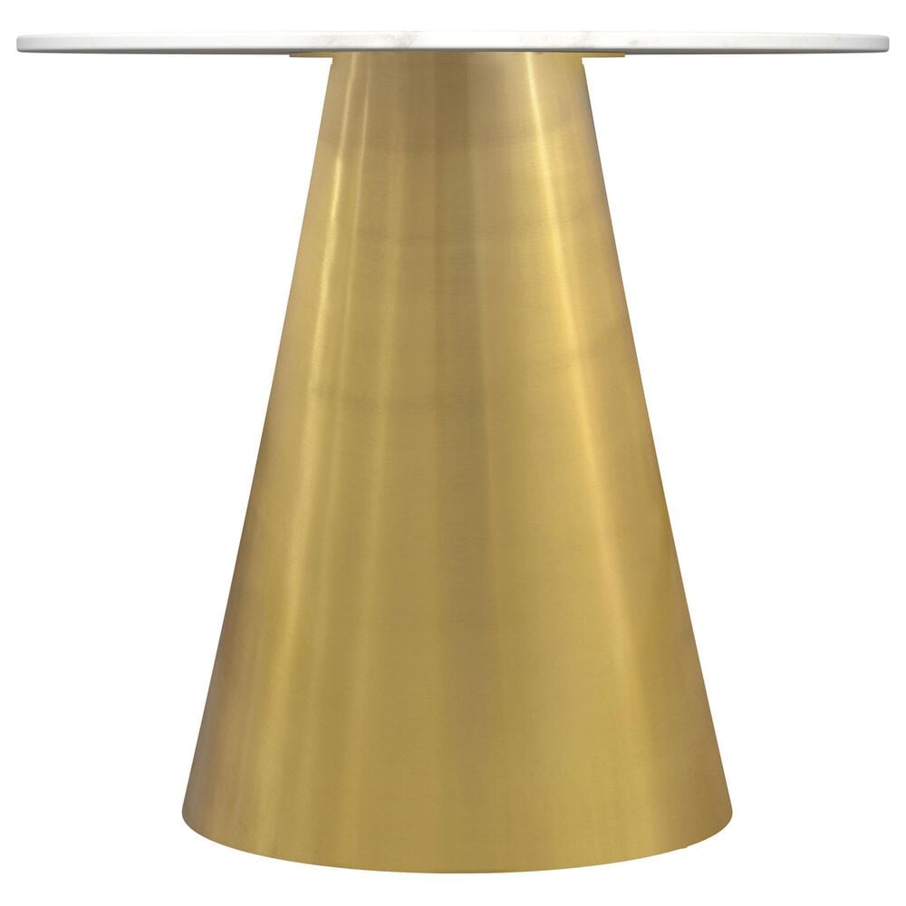 COAST Avon Round End Table in Gold and White, , large