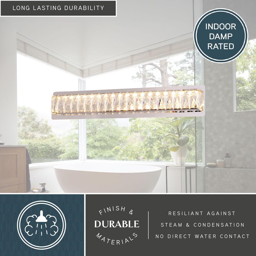 Vaxcel Melrose 1-Light Bathroom Vanity with LED Light in Chrome, , large