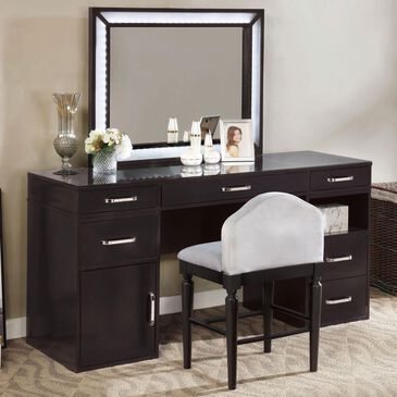 Furniture of America Hammond 3 Piece Vanity Set in Obsidian Gray, , large