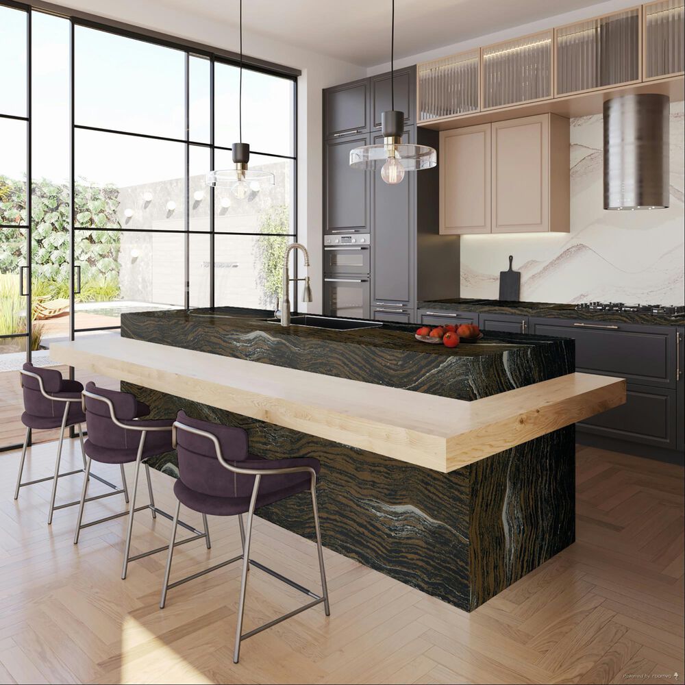 Cambria Luxury Golden Dragon 3cm Quartz Countertop in Black and Gold, , large