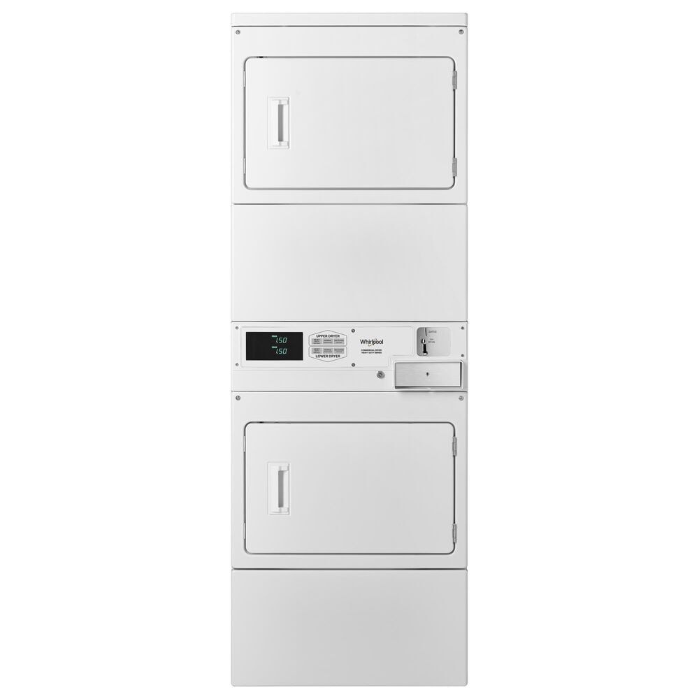 Whirlpool 7.4 Cu. Ft. Commercial Electric Stack Dryers with Coin Box in White, , large