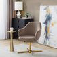LumiSource Buena Swivel Accent Chair in Brown, , large