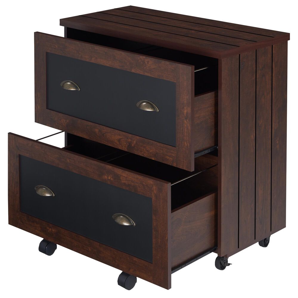 Furniture of America Phillips 2-Drawer File Cabinet in Vintage Walnut, , large