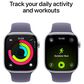 Apple Watch Series 11 (GPS+Cellular) 46mm Aluminum Case with Purple Fog Sport Band - M/L in Silver and 2-Year AppleCare+, , large