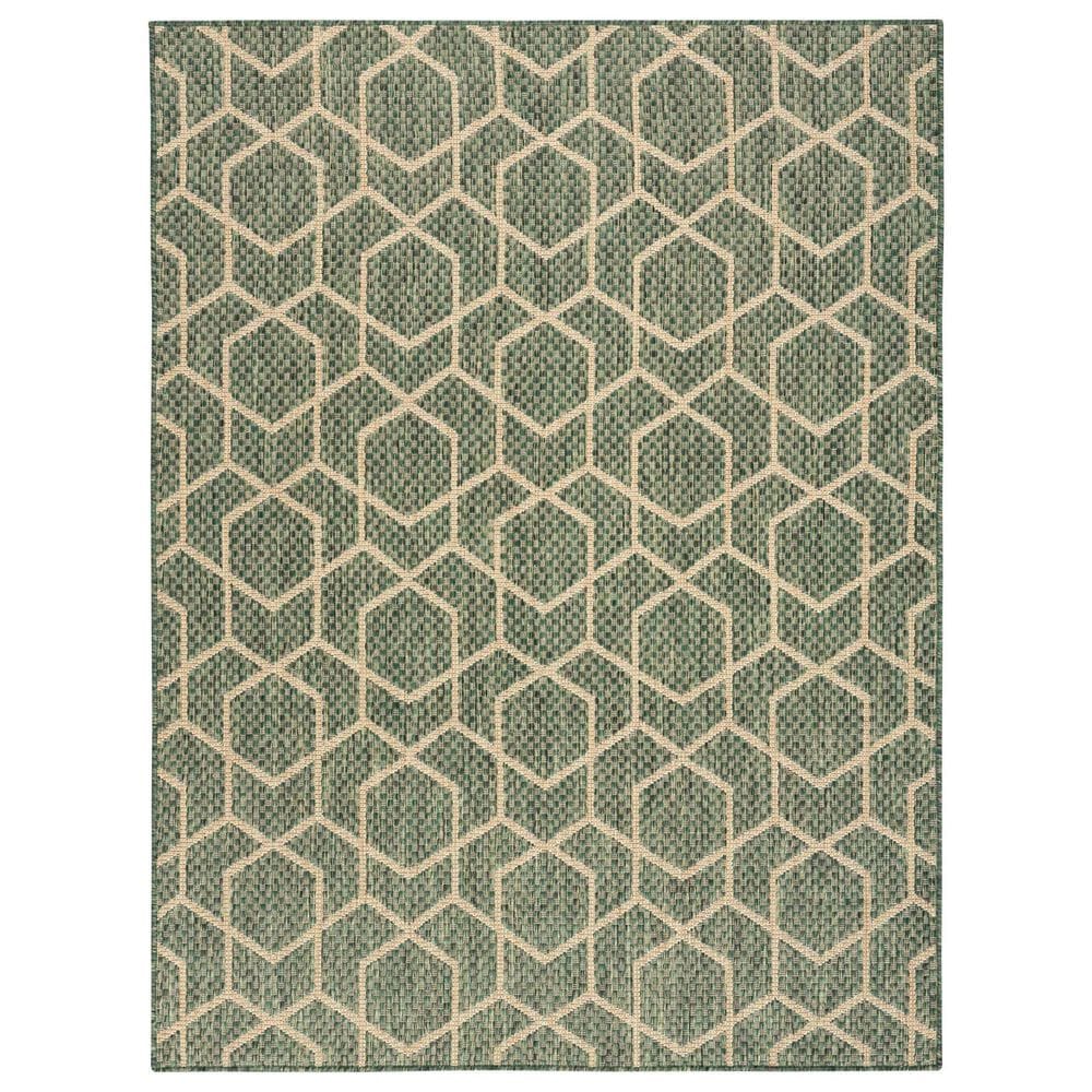 Nourison Horizon HOZ01 Green 3&#39; x 5&#39; Indoor/Outdoor Area Rug, , large