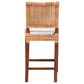 Baxton Studio Lesia Counter Stool with White Cushion in Walnut Brown, , large