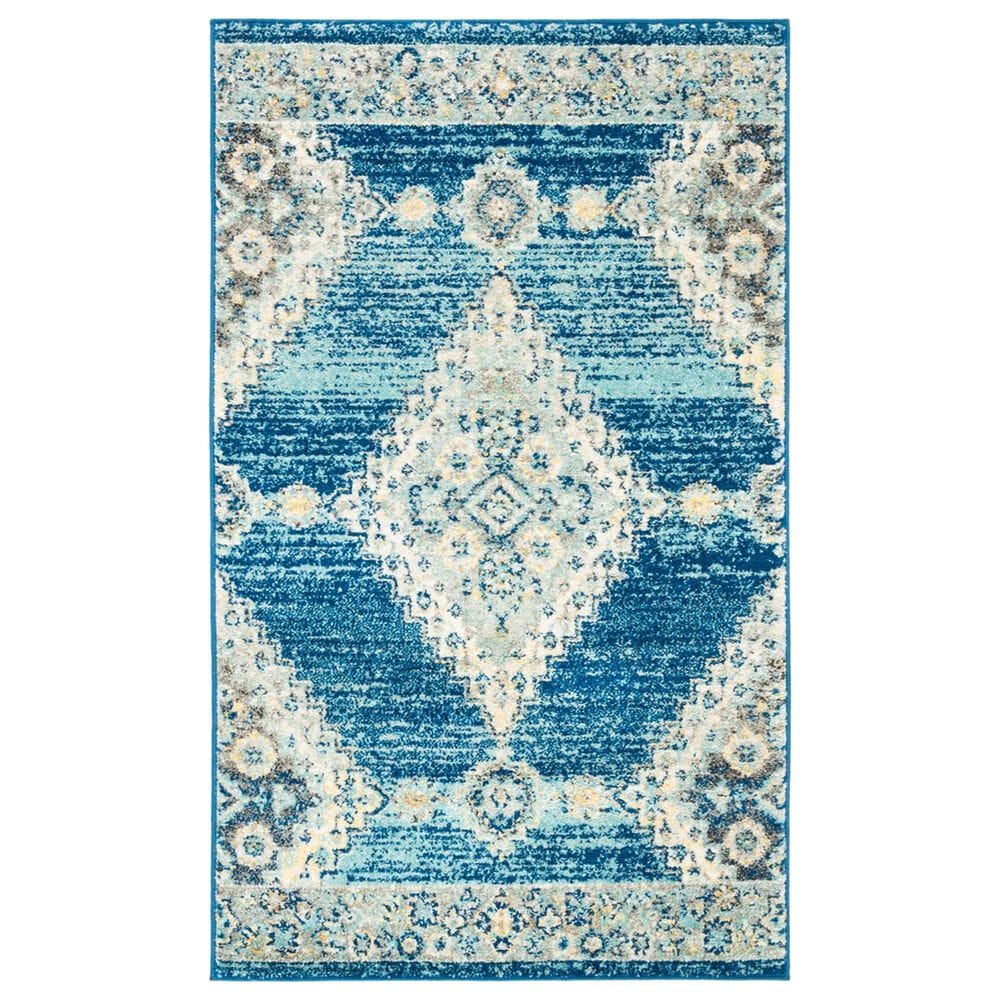 Safavieh Madison MAD615N 3" x 5" Navy and Creme Area Rug, , large