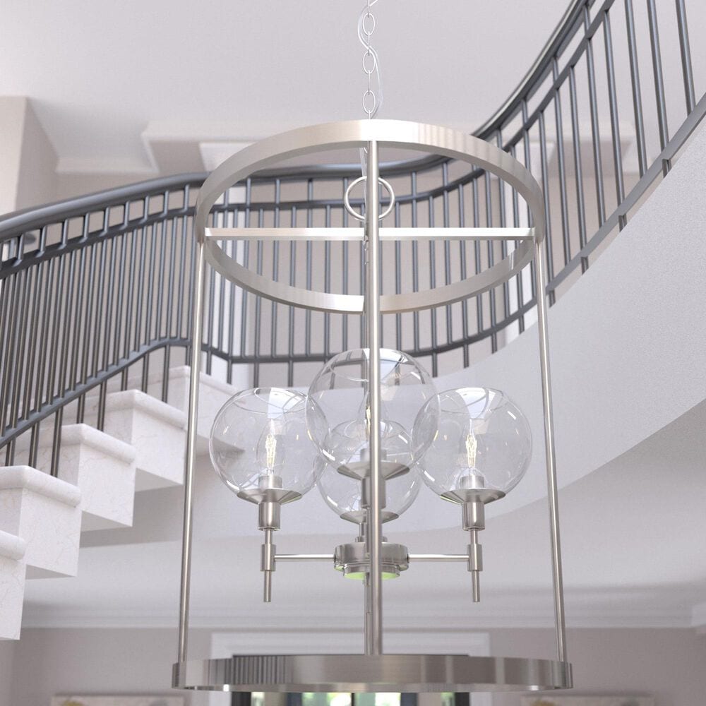 Hunter Xidane 4-Light Foyer Lantern in Brushed Nickel, , large