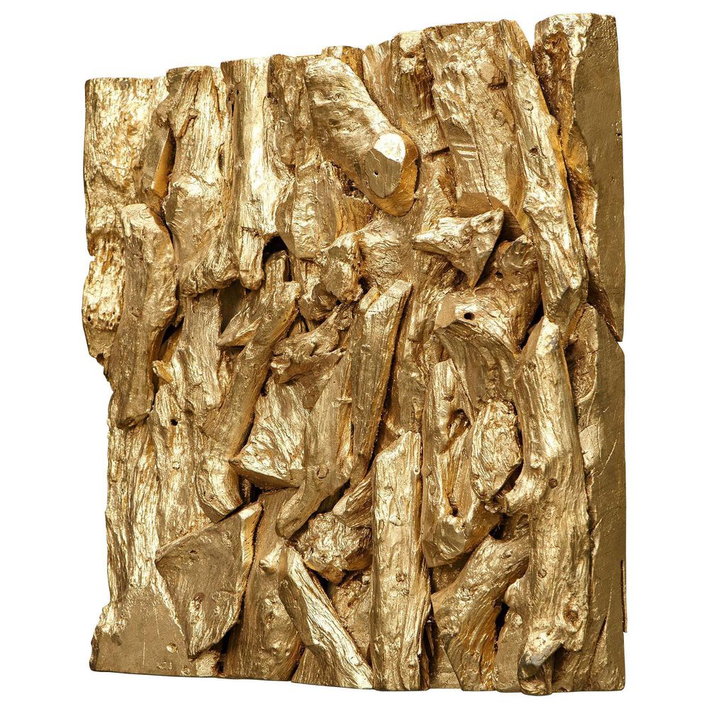 Uttermost Rio 23.62&quot; Square Wood Wall Decor in Gold Leaf, , large