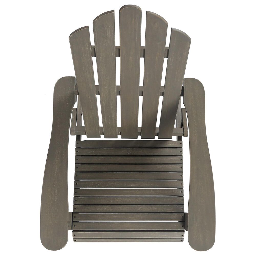 Hearth and Haven Hollywood Outdoor Foldable Adirondack Chair with Straight Armrests in Grey, , large