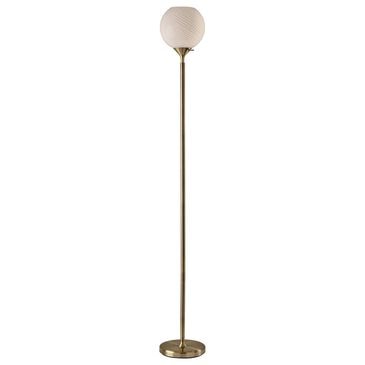 Adesso Swirl Torchiere Floor Lamp in Antique Brass, , large