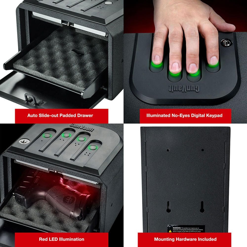 GunVault MiniVault Handgun Safe in Black, , large