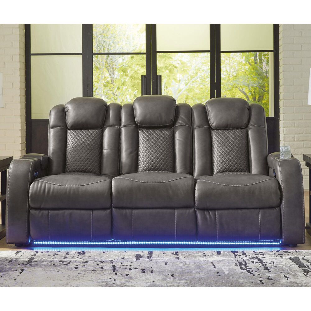 Ashley Fyne-Dyme Power Reclining Sofa in Shadow, , large