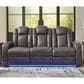 Ashley Fyne-Dyme Power Reclining Sofa in Shadow, , large