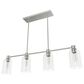 Hunter Lochmeade 4-Light Linear Chandelier in Brushed Nickel, , large
