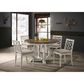 HOMLUX 47"W Round Contemporary Dining Table with Cross Base, in Walnut Top & Off-White Base, , large