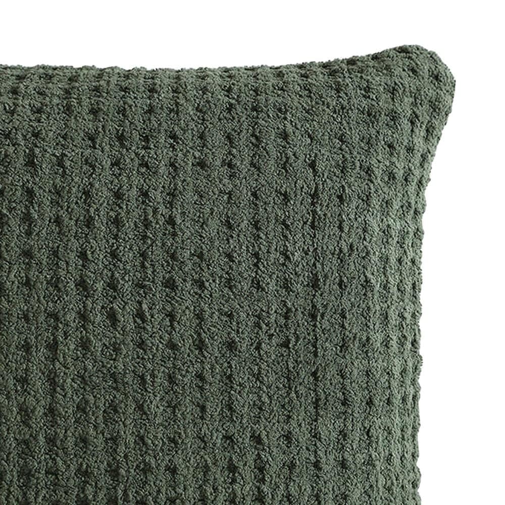 Sunday Citizen Snug Waffle 20&quot; Square Throw Pillow in Moss, , large