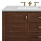 James Martin Vanities Amberly 72" Double Bathroom Vanity in Walnut with 3 cm Arctic Fall Solid Surface Top and Rectangular Sinks, , large