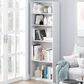 HOMLUX 5-Tier Display Bookshelf with Adjustable Shelves in White, , large