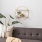 CosmoLiving by Cosmopolitan 22" x 22" Wall Shelf in Gold and Light Natural Brown, , large
