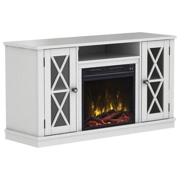 Fabio Flames 48" TV Stand with Electric Fireplace in White, , large