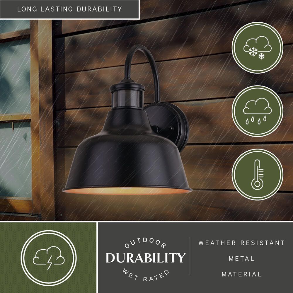 Vaxcel Cody 1-Light Outdoor Motion Sensor Wall Sconce in Dark Bronze and Light Gold, , large