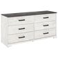 Ashley Shawburn 6-Drawer Dresser in Whitewash and Charcoal Gray, , large