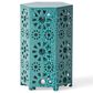 Hearth and Haven Eliana 2-Piece Outdoor Hexagon Metal Side Table Set with Sunburst Cut Out Design in Teal, , large